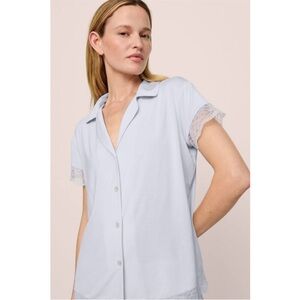 Eberjay | Malou Lace PJ Top Icy Blue Medium NWT Tencel